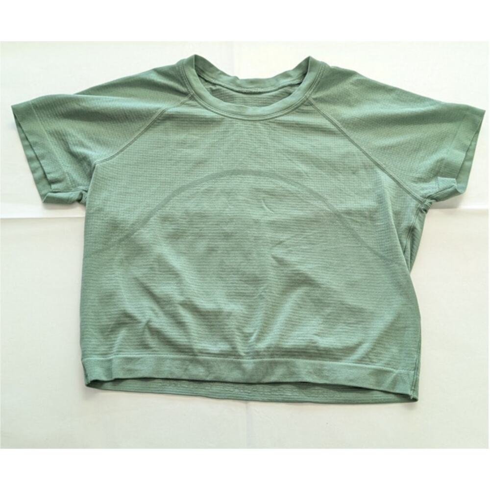 Lululemon Swiftly Tech Crop Top Womens 6 Green Crewneck Short Sleeve - Picture 2 of 6